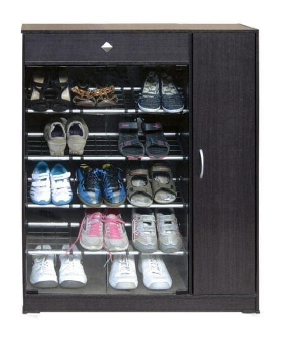 Lunar Rak Sepatu 3 Pintu Kaca Panel type HUGA 4320