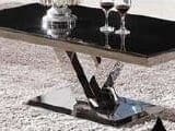 Meja Aveda Vienna CT Silver Black Glass