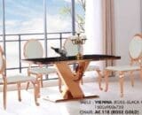 Meja Vienna Rosegold Black Glass