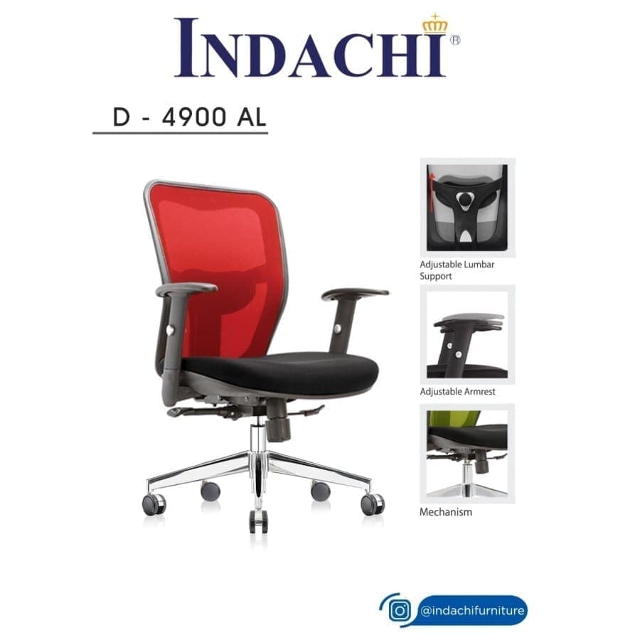 D 4900 AL WA Kursi Kantor Indachi - Gambar 2