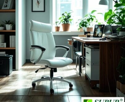 kursi kantor warna putih chairman