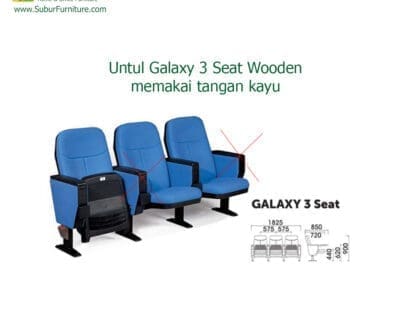 Kursi Auditorium Donati Tipe Galaxy 3 Seat Wooden