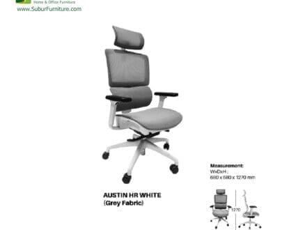 Kursi Kantor UNO tipe Austin HR White (Grey)