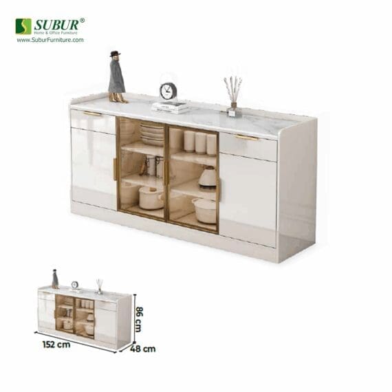 Cradenza Kabinet WLS tipe Dallan Kaca Putih