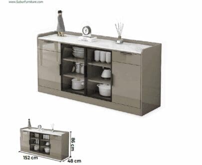 Cradenza Kabinet WLS tipe Dallan Kaca Abu-Abu